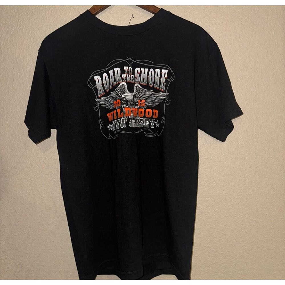 👕 Hot Leathers "Roar to the Shore" Wildwood NJ Black T-Shirt Size Medium